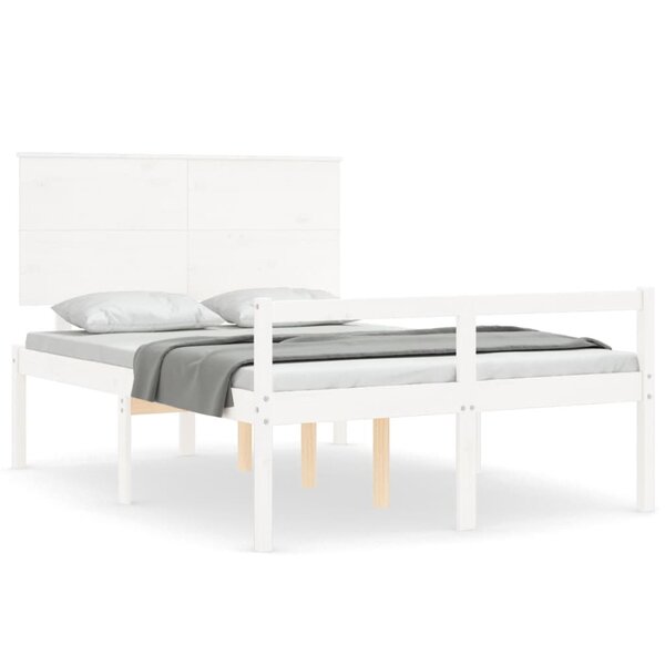 vidaXL Lit pour personne âgée sans matelas blanc 140x200cm bois massif
