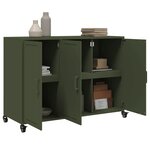 vidaXL Buffet vert olive 100 5x39x72 cm acier