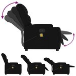 vidaXL Fauteuil inclinable de massage noir tissu