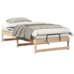 vidaXL Cadre de lit Marron 90 x 190 cm Pin massif