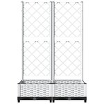 vidaXL Jardinière avec treillis Blanc 80x40x121 5 cm PP