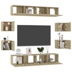 vidaXL Ensemble de meubles TV 8 Pièces Chêne sonoma Bois d'ingénierie