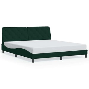 vidaXL Cadre de lit sans matelas vert foncé 180x200 cm velours