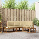 vidaXL Ensemble de canapés d'extérieur 4 Pièce Naturel et Beige