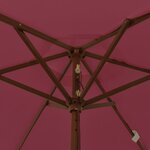 vidaXL Parasol de jardin avec mât en bois rouge bordeaux 196x231 cm