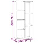 vidaXL Armoire à livres Chêne marron 50x25x106 cm