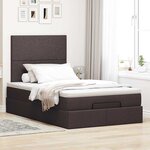 vidaXL Cadre de lit ottoman avec matelas marron foncé 120x200 cm tissu