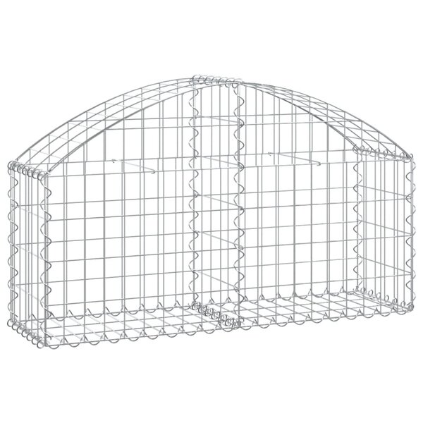vidaXL Panier de gabions arqué 100x30x40/60 cm Fer galvanisé