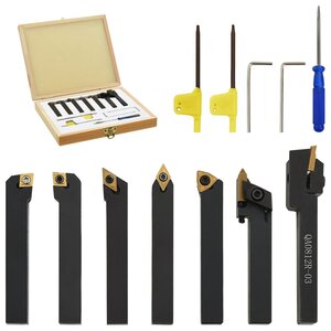 vidaXL Jeu d’outils de tournage indexables 12 Pièces 8x8 mm 70 mm