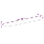 vidaXL Dessus de table à bord vivant 140x40x3 8cm bois massif manguier