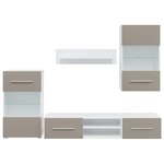 vidaXL Meubles TV avec lumière LED 5 Pièces gris pierre bois d'ingénierie