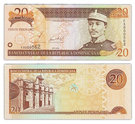 Billet de Collection 20 pesos oro 2002 République Dominicaine - Neuf - P169b
