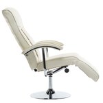vidaXL Fauteuil TV Crème Similicuir