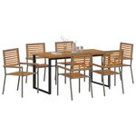 vidaXL Ensemble de salle à manger pour jardin 7 Pièces Gris