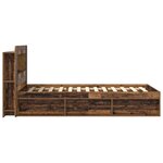 vidaXL Cadre de lit avec rangement Bois ancien 75 x 190 cm