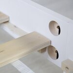 Futon lit double 140x200 lit en bois blanc