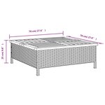 vidaXL Table de jardin noir 70x70x25 cm résine tressée et bois acacia