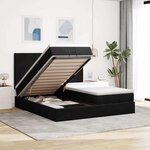 VidaXL Cadre de lit ottoman avec matelas noir 160x200 cm velours