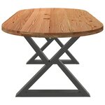 vidaXL Table à manger 220x100x74 cm bois de chêne massif ovale