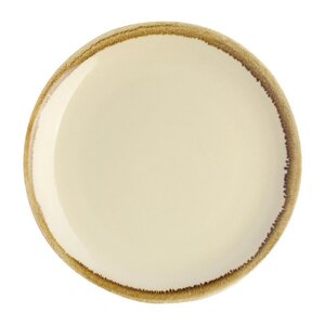 Assiette plate ronde couleur sable 230 mm - lot de 6 -  - porcelaine