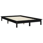 vidaXL Cadre de lit sans matelas noir bois de pin massif