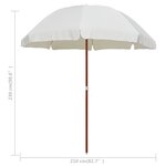 vidaXL Parasol de jardin avec mât en acier 240 cm Sable
