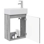 vidaXL Meuble de salle de bain avec robinet Sonoma gris