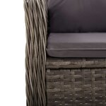 vidaXL Mobilier de bistro de jardin 3 Pièces Résine tressée Gris