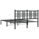 vidaXL Cadre de lit métal sans matelas avec tête de lit noir 140x200cm