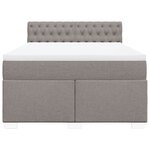 vidaXL Sommier à lattes de lit avec matelas Taupe 140x190 cm Tissu