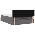 vidaXL Lit ottoman avec matelas & LED Gris 140x190cm similicuir