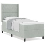 Lit à ressorts vidaXL avec matelas Gris clair 80x200 cm Velours