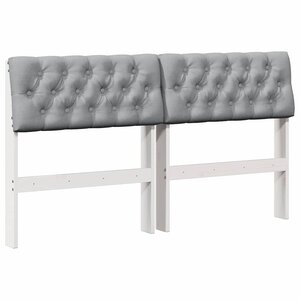 vidaXL Tête de lit capitonnée Gris clair 160 cm Pin massif