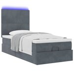 vidaXL Cadre de lit ottoman avec matelas gris foncé 100x200 cm velours