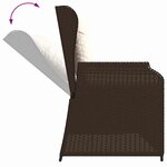 vidaXL Banc de jardin avec coussin Marron Poly rotin