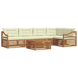 vidaXL Ensemble de canapés d'extérieur 6 pc Naturel et Crème
