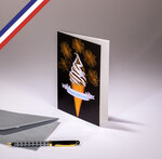 Carte double c'est chic ! Créée et imprimée en france - happy birthday - glace pétillante