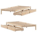 vidaXL Cadre de lit sans matelas 75x190 cm bois de pin massif