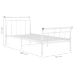 vidaXL Cadre de lit sans matelas blanc métal 90x200 cm