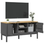 vidaXL Meuble TV FLORO gris 114x43x55 cm bois massif de pin