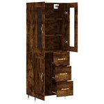 vidaXL Buffet haut Chêne fumé 69 5x34x180 cm Bois d'ingénierie