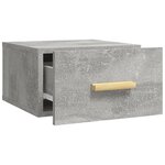 vidaXL Table de chevet murale gris béton 35x35x20 cm