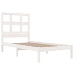 vidaXL Cadre de lit Blanc Bois de pin massif 75x190 cm Petit simple