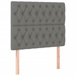 vidaXL Cadre de lit avec tête de lit Gris foncé 90x190 cm Tissu