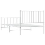 vidaXL Cadre de lit métal sans matelas et pied de lit blanc 100x200 cm