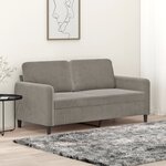 vidaXL Canapé à 2 places Gris clair 140 cm Velours