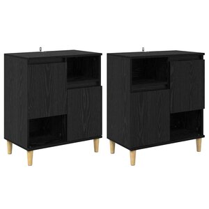vidaXL Buffets 2 Pièces Chêne noir 60 x 35 x 70 cm Bois d'ingénierie