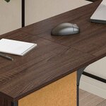 vidaXL Bureau chêne marron 141x141x75 cm bois d'ingénierie