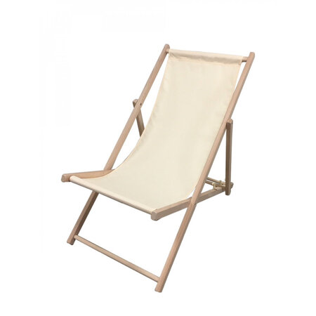 Chaise longue chilienne avec toile amovible -  - bois/polyester