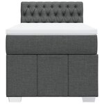 vidaXL Sommier à lattes de lit avec matelas Gris foncé 100x200cm Tissu